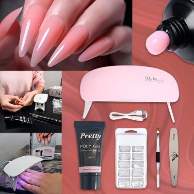 Poly Gel за нокти – Комплект с LED лампа