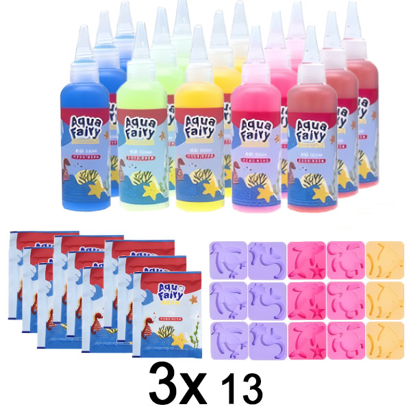 3x Детски комплект за създаване на водни играчки (13 части) | GELPLI