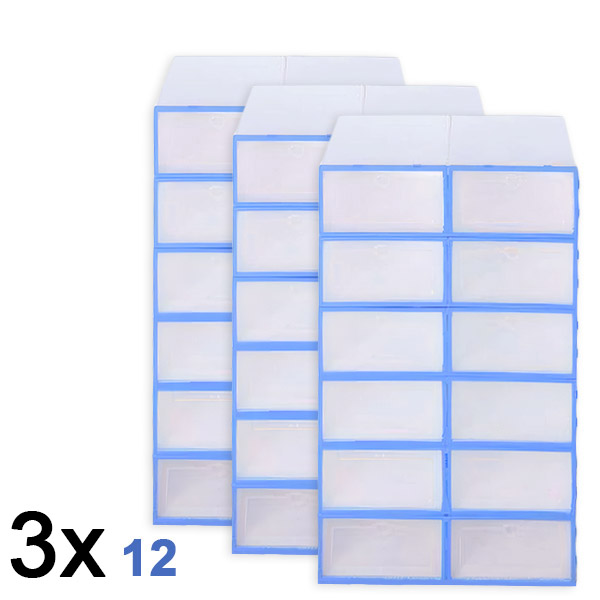 3x Пластмасова кутия за съхранение на обувки (12 броя) | SHOEZY