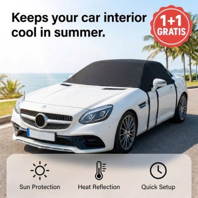 Двулицево покривало за предно стъкло, 170x120 см, UV + Скреж | CARCOVER 1+1 БЕЗПЛАТНО